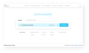 Data Marketplace screen
