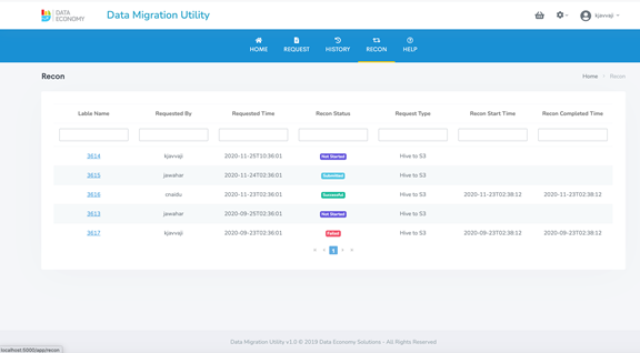 Data Platform Migration Suite Screen